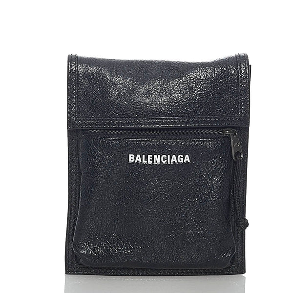 バレンシアガ 532298 ブラック レザー ポーチ メンズ BALENCIAGA 【中古】