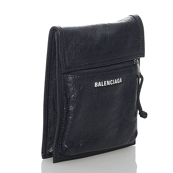 バレンシアガ 532298 ブラック レザー ポーチ メンズ BALENCIAGA 【中古】