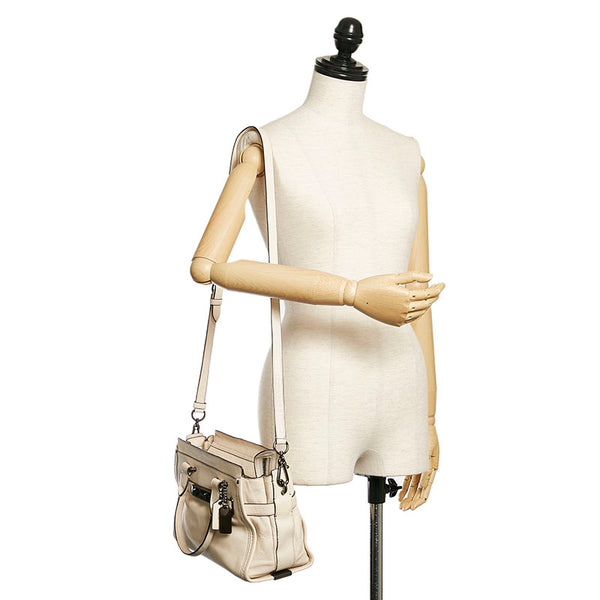 コーチ ハンドバッグ ショルダーバッグ 2WAY ホワイト レザー レディース COACH 【中古】