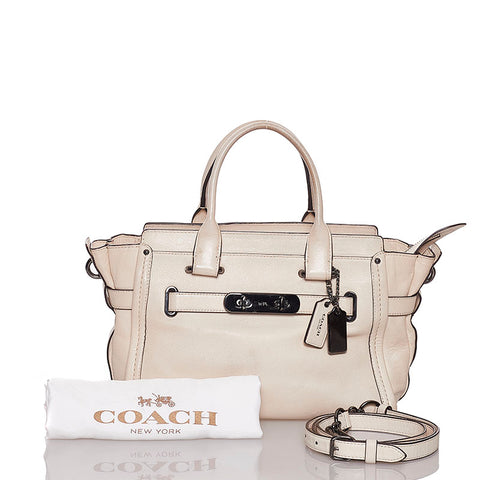 コーチ ハンドバッグ ショルダーバッグ 2WAY ホワイト レザー レディース COACH 【中古】