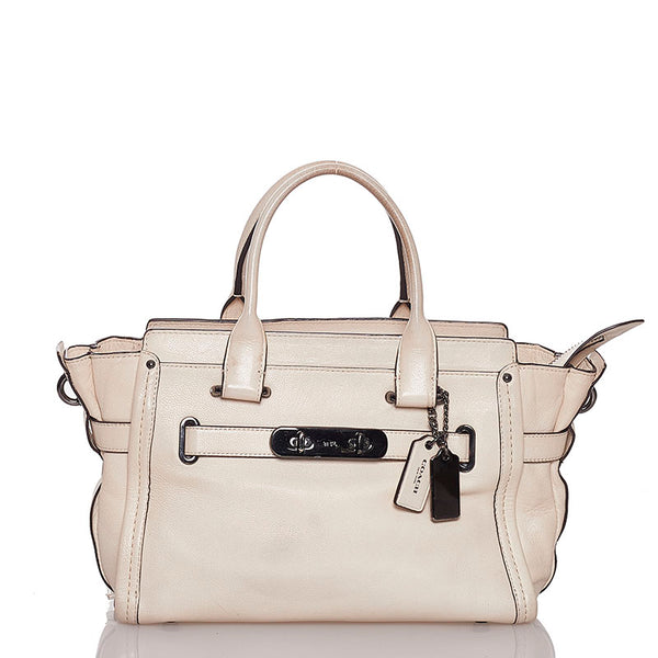 コーチ ハンドバッグ ショルダーバッグ 2WAY ホワイト レザー レディース COACH 【中古】