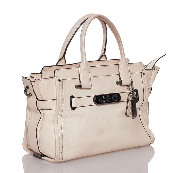 コーチ ハンドバッグ ショルダーバッグ 2WAY ホワイト レザー レディース COACH 【中古】