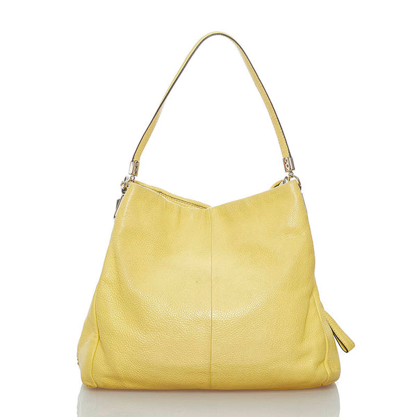 コーチ イエロー レザー トートバッグ レディース COACH 【中古】