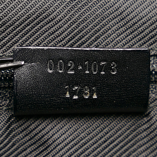 グッチ GGキャンバス ジャッキー 002 1073 ブラック キャンバス レザー 肩掛け ショルダーバッグ レディース GUCCI 【中古】