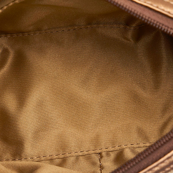 コーチ シグネチャー ベージュ キャンバス レザー ポーチ レディース COACH 【中古】