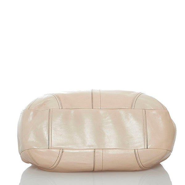 コーチ ショルダーバッグ E0869 ベージュ レザー レディース COACH 【中古】