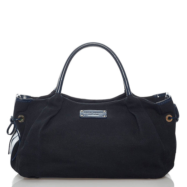 ケイトスペード ハンドバッグ ネイビー キャンバス レザー レディース Kate Spade 【中古】