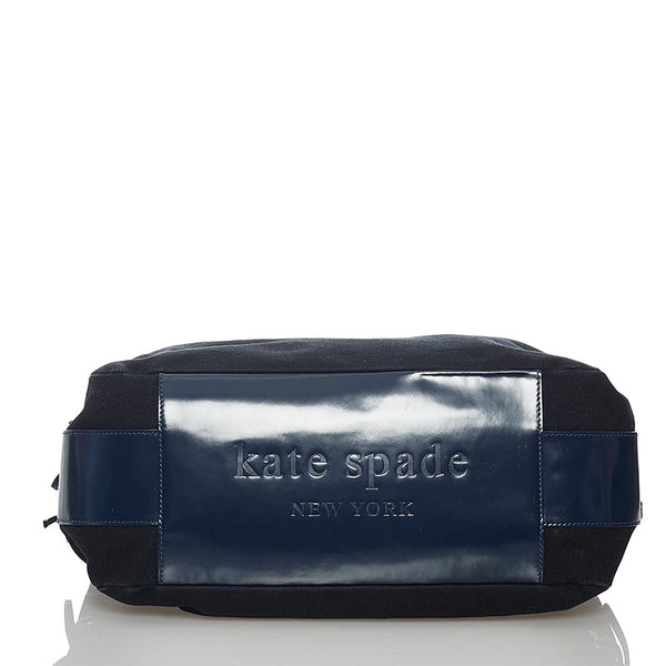 ケイトスペード ハンドバッグ ネイビー キャンバス レザー レディース Kate Spade 【中古】
