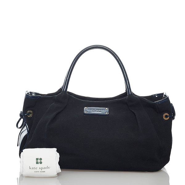 ケイトスペード ハンドバッグ ネイビー キャンバス レザー レディース Kate Spade 【中古】