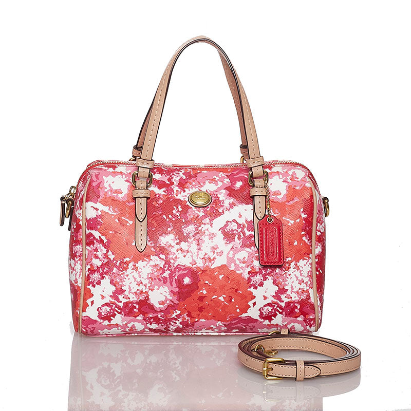 コーチ ピンク PVC レザー ハンドバッグショルダーバッグ 2WAY レディース COACH 【中古】