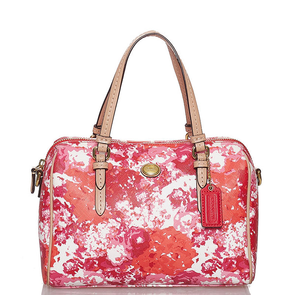 コーチ ピンク PVC レザー ハンドバッグショルダーバッグ 2WAY レディース COACH 【中古】