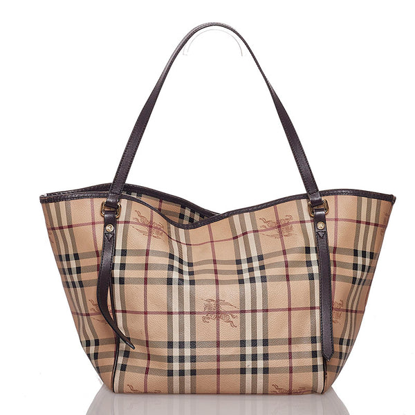 バーバリー シャドーホース　 ベージュ PVC レザー トートバッグ レディース BURBERRY 【中古】