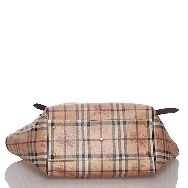 バーバリー シャドーホース　 ベージュ PVC レザー トートバッグ レディース BURBERRY 【中古】