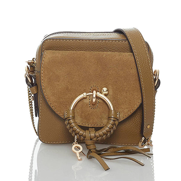 シーバイクロエ カーキ レザー スウェード チェーン ショルダーバッグ レディース SEE BY CHLOE 【中古】