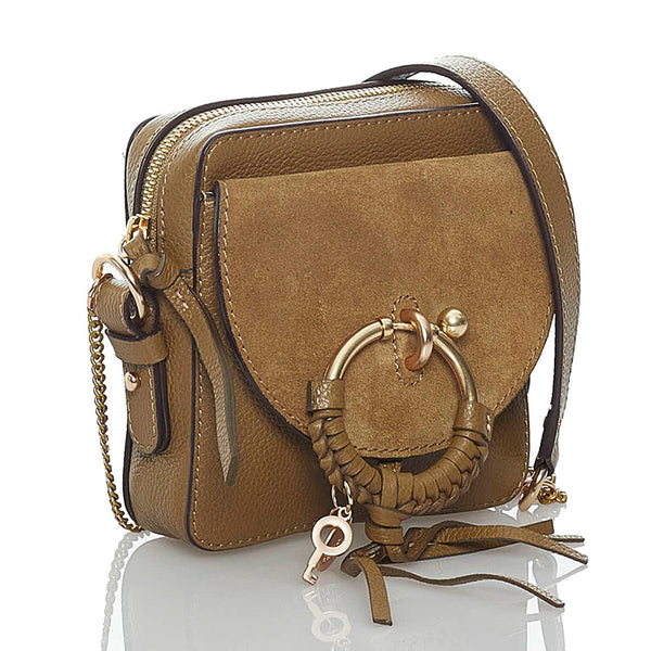 シーバイクロエ カーキ レザー スウェード チェーン ショルダーバッグ レディース SEE BY CHLOE 【中古】