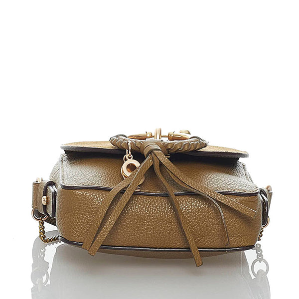 シーバイクロエ カーキ レザー スウェード チェーン ショルダーバッグ レディース SEE BY CHLOE 【中古】