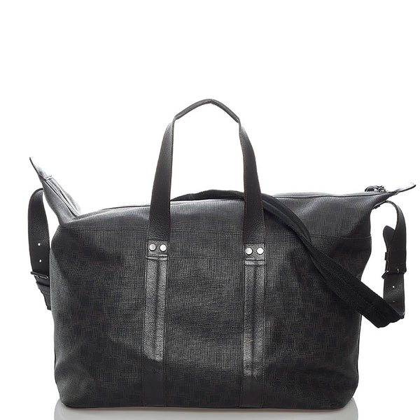 ダンヒル ブラウン PVC レザー ボストンバッグ ショルダーバッグ 2WAY メンズ Dunhill 【中古】