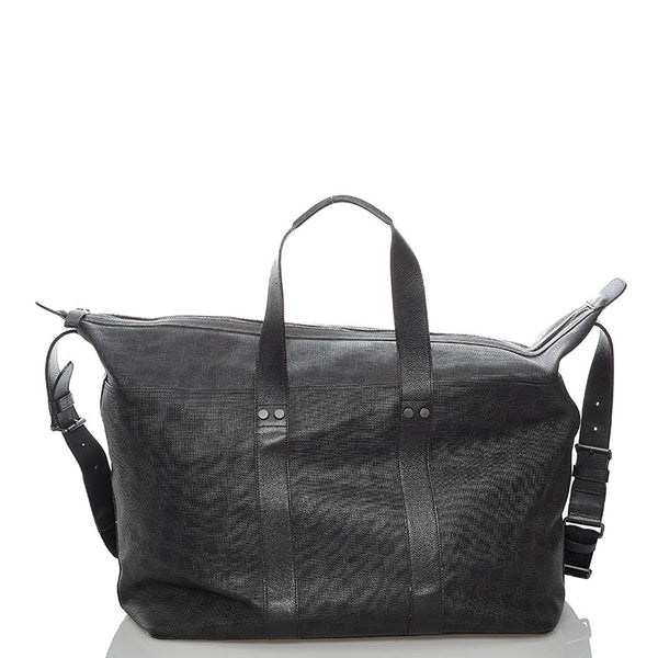 ダンヒル ブラウン PVC レザー ボストンバッグ ショルダーバッグ 2WAY メンズ Dunhill 【中古】