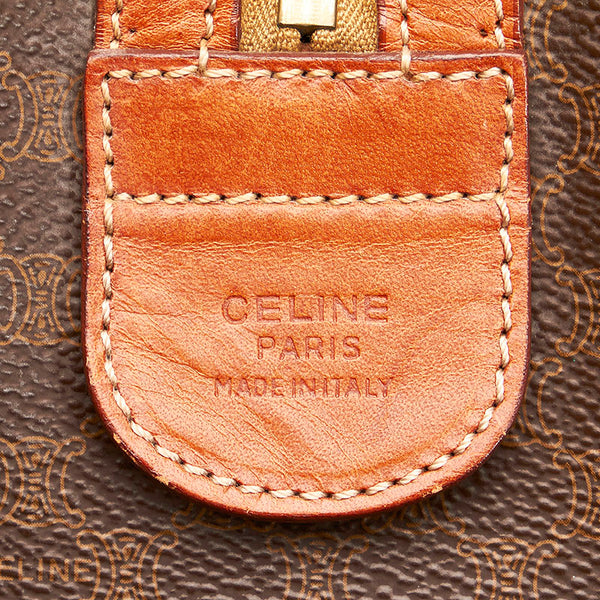 セリーヌ マカダム ブラウン PVC レザー ハンドバッグ ミニボストン レディース CELINE 【中古】