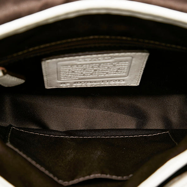 コーチ シグネチャー 斜め掛け ショルダーバッグ 11593 ブラウン ホワイト キャンバス レザー レディース COACH 【中古】