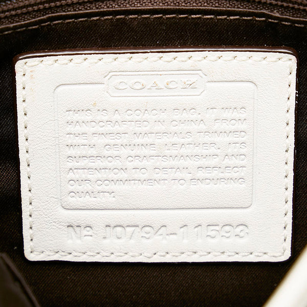 コーチ シグネチャー 斜め掛け ショルダーバッグ 11593 ブラウン ホワイト キャンバス レザー レディース COACH 【中古】