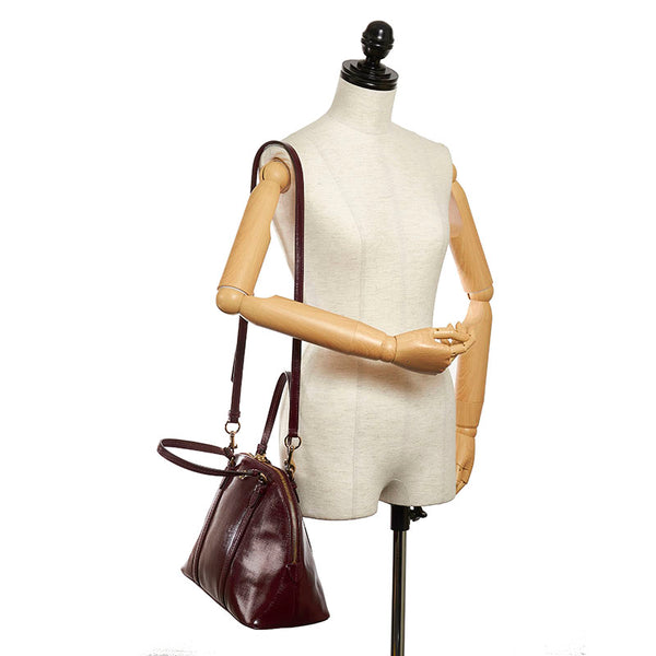 コーチ ハンドバッグ ショルダーバッグ 2WAY ボルドー レザー レディース COACH 【中古】