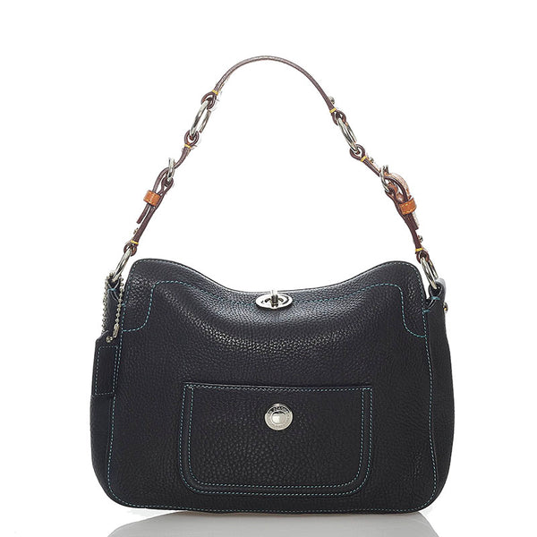 コーチ 8A38 ブラック レザー ショルダーバッグ レディース COACH 【中古】