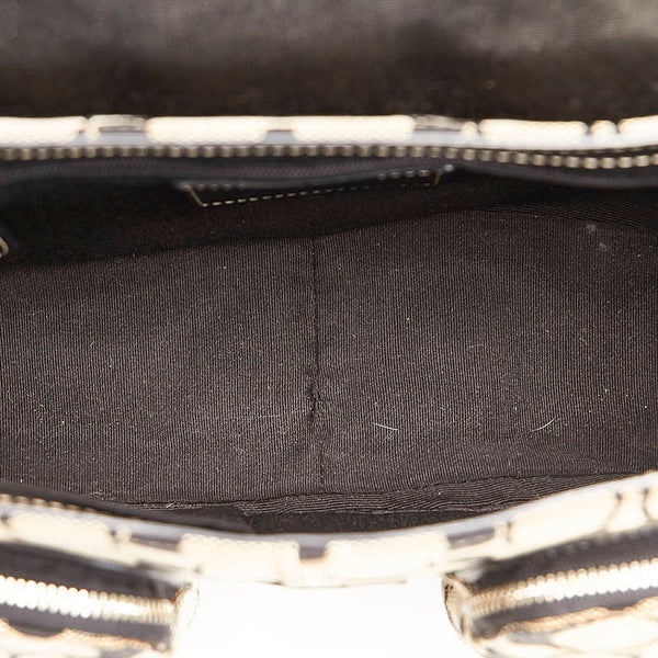 コーチ シグネチャー 斜め掛け ショルダーバッグ 6835 ブラック キャンバス レザー レディース COACH 【中古】