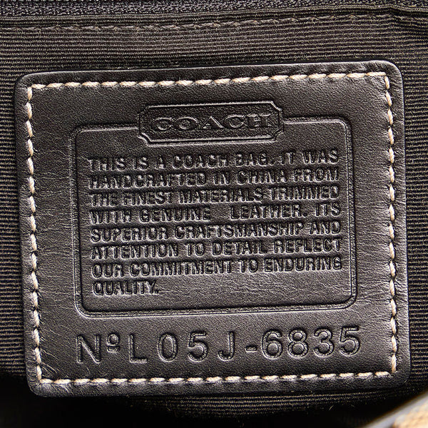 コーチ シグネチャー 斜め掛け ショルダーバッグ 6835 ブラック キャンバス レザー レディース COACH 【中古】