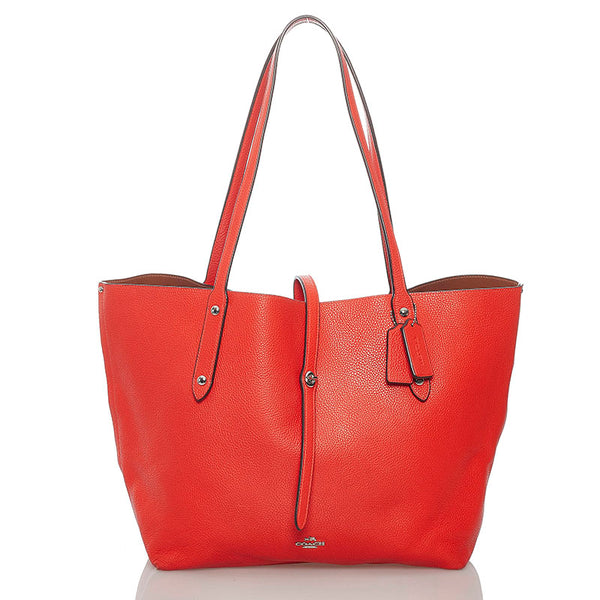 コーチ トートバッグ レッド レザー レディース COACH 【中古】