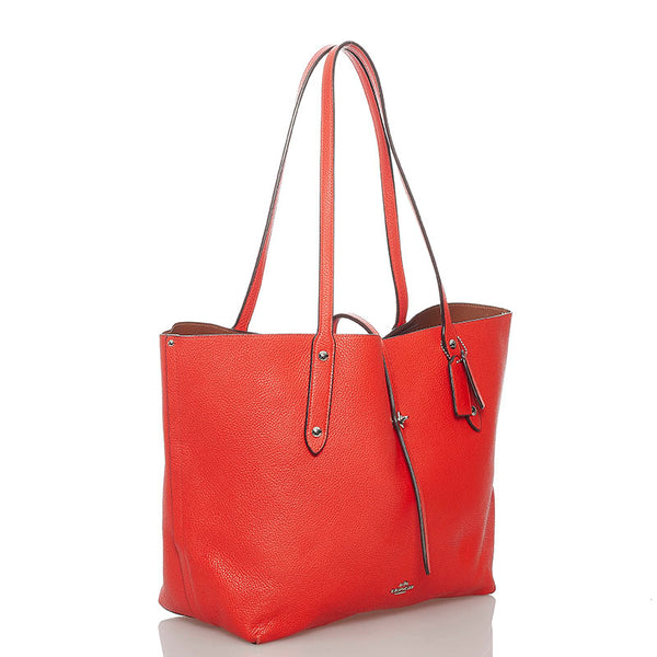コーチ トートバッグ レッド レザー レディース COACH 【中古】