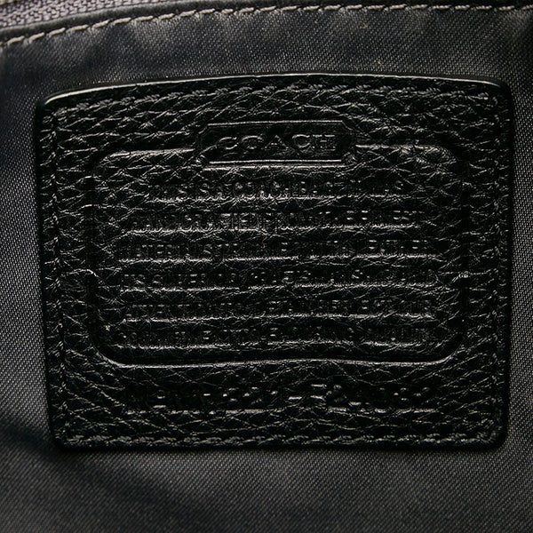 コーチ シグネチャー F24032 ブラック キャンバス レザー 斜め掛け ショルダーバッグ レディース COACH 【中古】