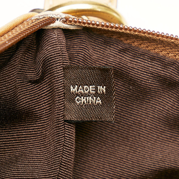 コーチ シグネチャー ウエストバッグ ショルダーバッグ 2WAY ブラウン キャンバス レザー レディース COACH 【中古】