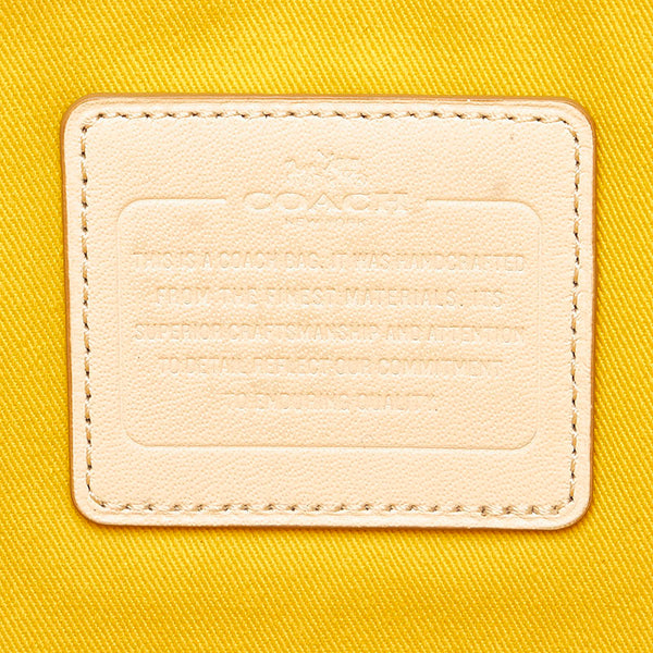 コーチ ブルー ホワイト キャンバス トートバッグ レディース COACH 【中古】