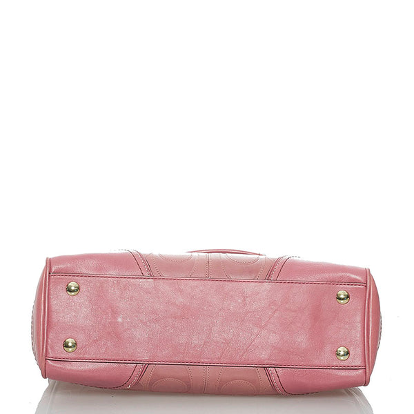 コーチ シグネチャー ハンドバッグ 12289 ピンク レザー レディース COACH 【中古】