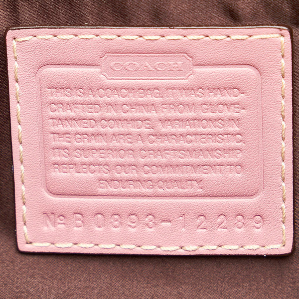 コーチ シグネチャー ハンドバッグ 12289 ピンク レザー レディース COACH 【中古】