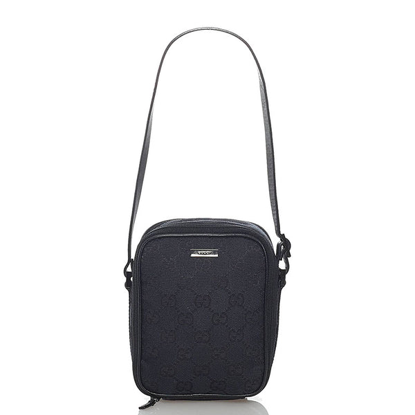 グッチ GGキャンバス ハンドバッグ 039 1156 ブラック キャンバス レザー レディース GUCCI 【中古】