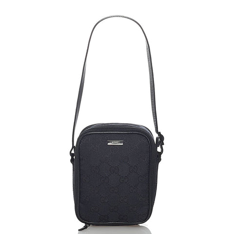 グッチ GGキャンバス ハンドバッグ 039 1156 ブラック キャンバス レザー レディース GUCCI 【中古】