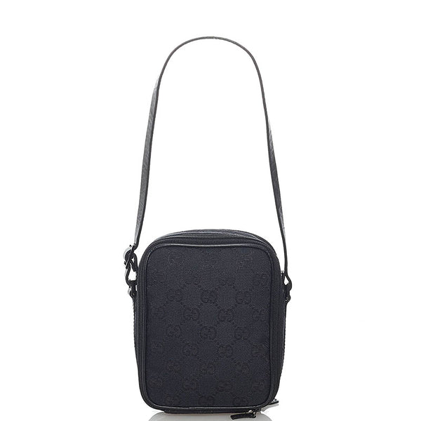 グッチ GGキャンバス ハンドバッグ 039 1156 ブラック キャンバス レザー レディース GUCCI 【中古】