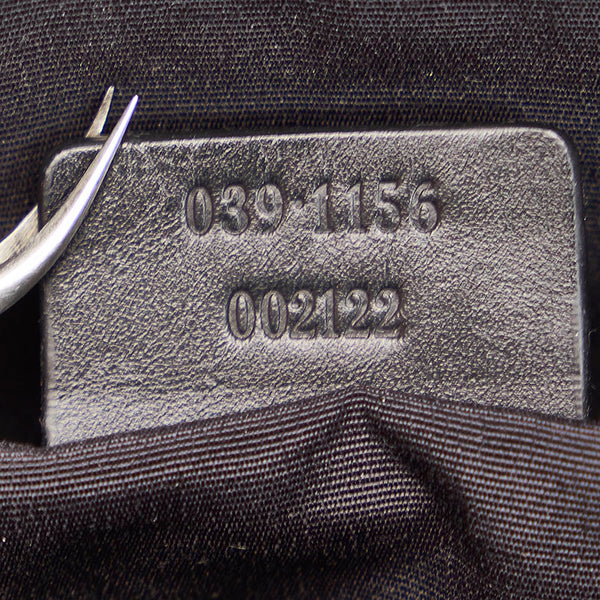 グッチ GGキャンバス ハンドバッグ 039 1156 ブラック キャンバス レザー レディース GUCCI 【中古】