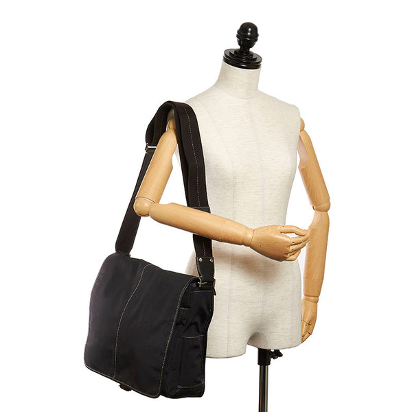 コーチ F05300 ブラック ナイロン レザー 斜めがけ ショルダー メンズ COACH 【中古】