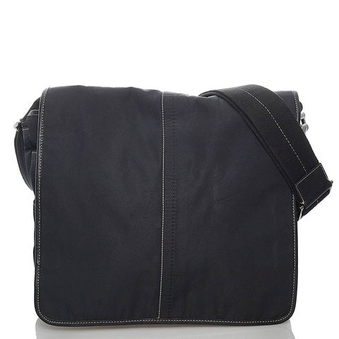 コーチ F05300 ブラック ナイロン レザー 斜めがけ ショルダー メンズ COACH 【中古】