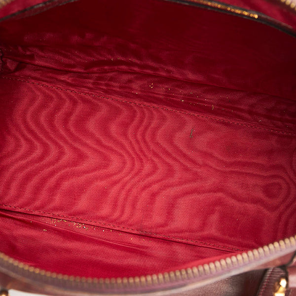 カルティエ マスト ボルドー レザー ハンドバッグ ミニボストン レディース CARTIER 【中古】