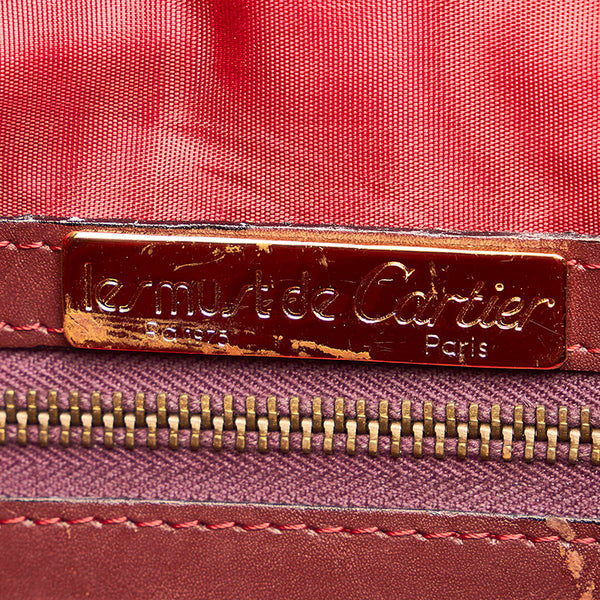 カルティエ マスト ボルドー レザー ハンドバッグ ミニボストン レディース CARTIER 【中古】