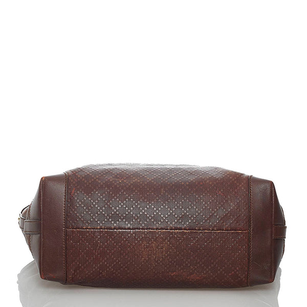 グッチ ディアマンテ 247209 ブラウン レザー トートバッグ レディース GUCCI 【中古】