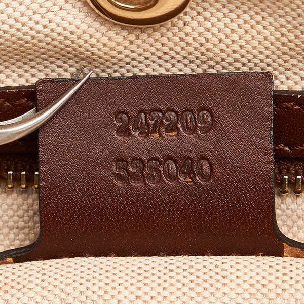 グッチ ディアマンテ 247209 ブラウン レザー トートバッグ レディース GUCCI 【中古】