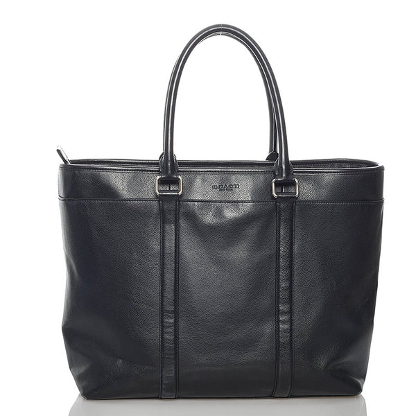 コーチ F54758 ブラック レザー トートバッグ メンズ COACH 【中古】