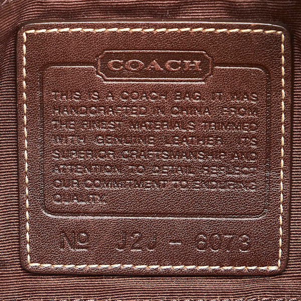 コーチ シグネチャー  斜めがけ ショルダー 6073 ベージュ ブラウン キャンバス レザー レディース COACH 【中古】