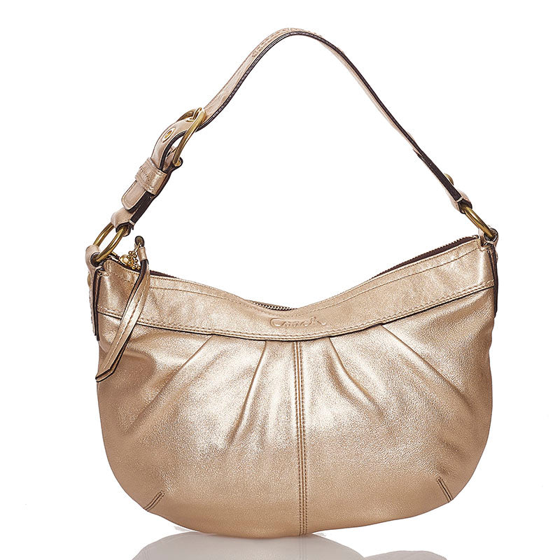 コーチ ワンショルダー F13747 ゴールド レザー レディース COACH 【中古】