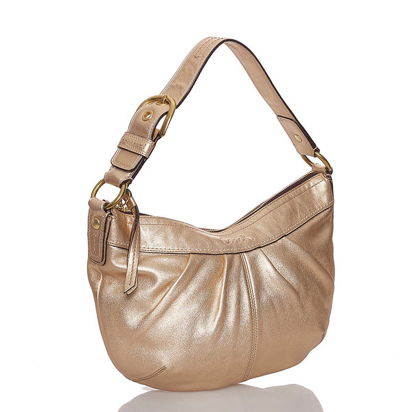 コーチ ワンショルダー F13747 ゴールド レザー レディース COACH 【中古】